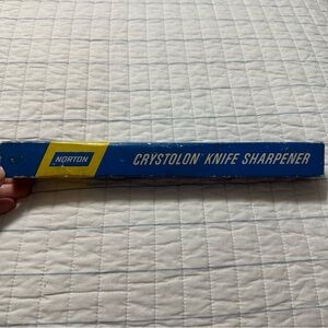 Vintage Norton Crystolon Knife Sharpener Silicon Carbide Rod W/ Red Handle